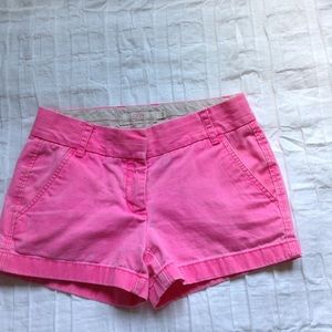 J. Crew hot pink chino shorts